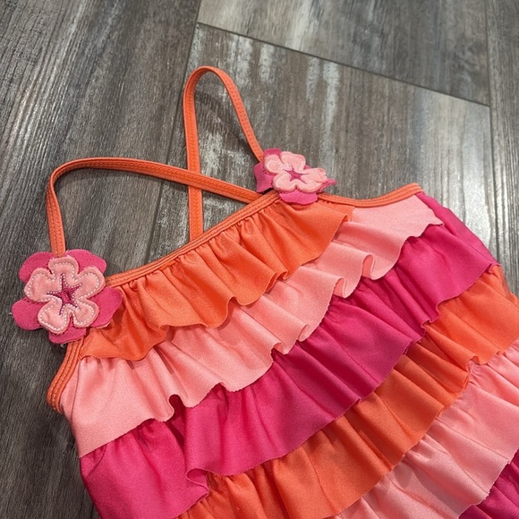 Bitty Baby Girls Tankini Bathing Suit Ruffle Top Size 6 - Picture 3 of 7